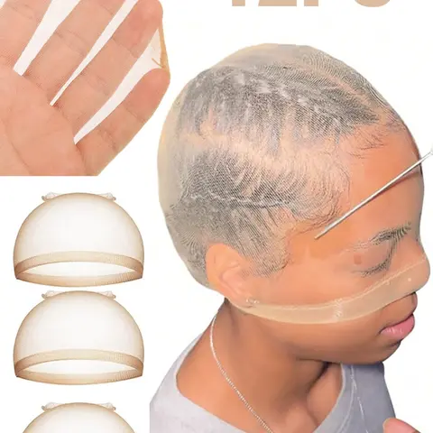 Transparent HD Wig Cap for Women, Stretchy Nylon Wig Cap, Invisible Ultra-thin Stretchy Stocking Caps for Lace Front Wigs Wig Accessories