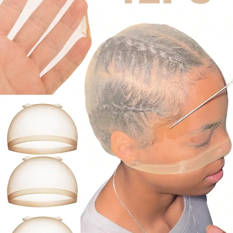 Transparent HD Wig Cap for Women, Stretchy Nylon Wig Cap, Invisible Ultra-thin Stretchy Stocking Caps for Lace Front Wigs Wig Accessories