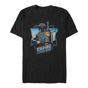 Star Wars Men's Short-Sleeve Empire Strikes Back Boba Fett Men's Graphic Tees, Menswear T-Shirt