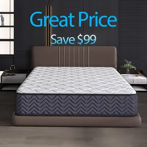 12-Inch Hybrid Queen Size Mattress - Memory Foam and Spring Construction, Medium Firm, Lumbar Support, Ergonomic Design, Boxed Indoor Furniture Gift for Home/Hotels