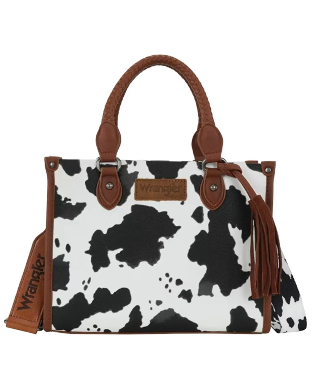 Wrangler Women's Women'S Boot Barn Daisy Cow Print Tote With Tassel - Shy03-8120Sbr