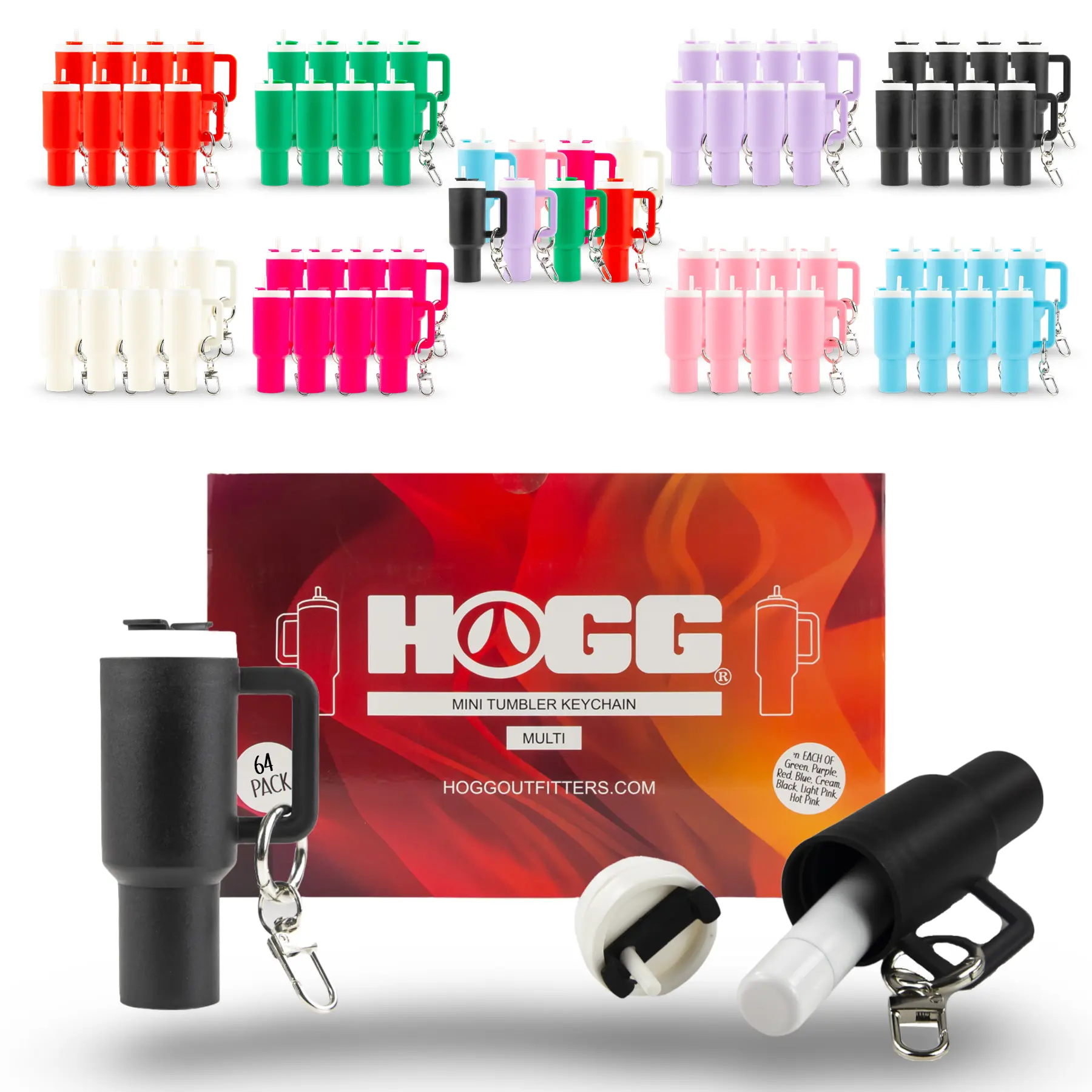 8 Pcs Mini Tumbler Keychain, Cute Chapstick Holder Charm for Women, Girls, Attaches to Purse, Handbag, Backpack & more