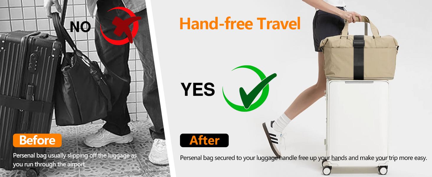 Bag Luggage Straps 2 Pack, Adjustable Bungee Elastic Belt to Connect Two Suitcases, Secure Carry On & Travel Essentials