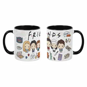 "Classic 90s Sitcom Besties Group Coffee House Vibe" — Ceramic Mug 11oz/15oz Durable Coffee Cup Retro Neighborhood Cafe Nostalgia Gift For Best Friend Birthday Present Novelty Drinkware Home Kitchen Office Dishwasher Safe