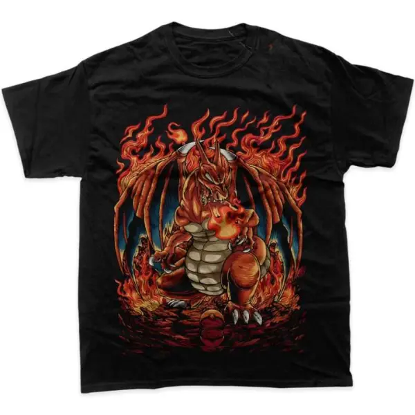 Charizard Shirt, Anime Shirt, Vintage T-Shirt- Vintage Graphic Tee - Unisex Menswear & Womenswear - Streetwear Tops - Casual Cotton Crewneck Shortsleeve Tshirt
