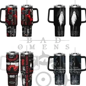 2026 Bad Omens Do You Feel Love Tumbler With Handle, Noah Sebastian Tour Insulated Travel Mug 40oz, Metal Core Alternative Gift Mug