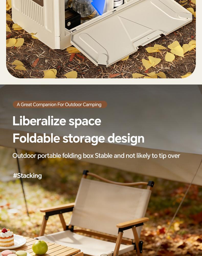 Miaoli 1PC Stackable Outdoor Multi-Purpose Storage Box - Durable, Portable Container for Camping Gear, Camping Accessories