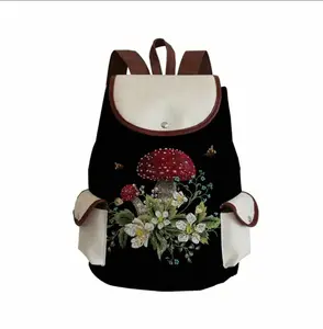 Mushroom Printed Portable Backpacks