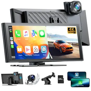 【SpringGlowUp】LAMTTO 9.26-inch Wireless CarPlay Screen with 4K Dash Cam,1080p Rearview Camera,G-sensor,and Collision Video Lock Function.Compatible with Apple CarPlay / Android Auto,suitable for driving evidence preservation, driving voice calls