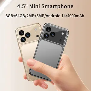 4.5 Inch Dual SIM Smartphone, Mini Smart Phone, 4000mAh Battery Android 14 with 3GB RAM, 64GB Storage, Calling, GPS Bluetooth-compatible WiFi Portable Micro Tiny Mobile Phone