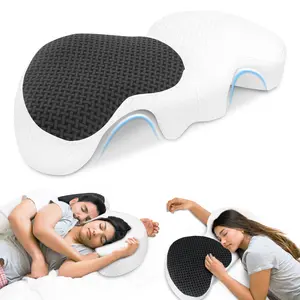 HOMCA Couple Cuddling Pillow with Arm Hole, Pillow for two, Memory Foam Body Pillow for Side Sleepers,Summerwins, Summersale, Ergonomic Neck & Shoulder Support, Pressure Relieve Breathable Washable Cover, Dealsforyou