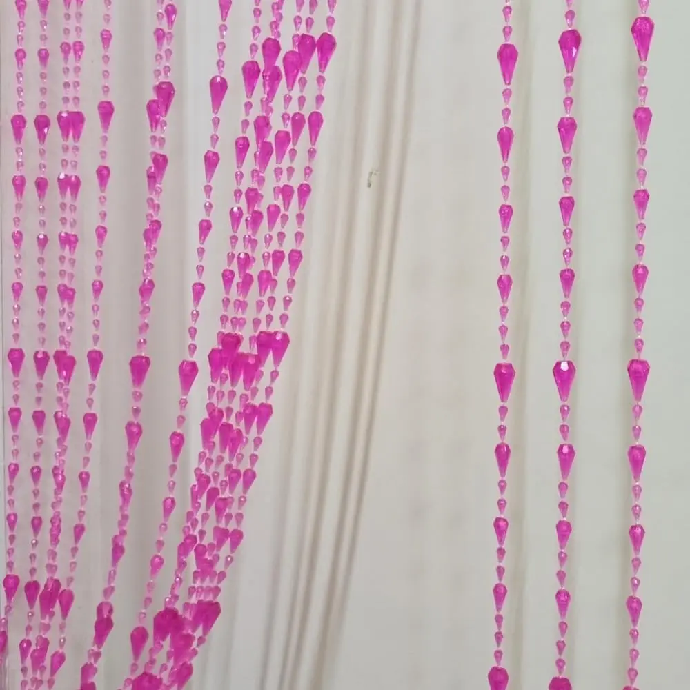 Beaded Curtain Doorways  Hanging Door Beads String Curtains Tassel Room Divider Screen Decor for Doorway Window Living Room Wedding (042 Rose red, 39 inch x 78.7 inch)