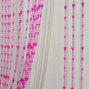 Beaded Curtain Doorways  Hanging Door Beads String Curtains Tassel Room Divider Screen Decor for Doorway Window Living Room Wedding (042 Rose red, 39 inch x 78.7 inch)