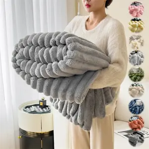 Comfortable Sofa Bed Blanket 260g, Ultra Soft Velvety Fabric, Multiple Colors & Sizes, Light Weight for All Seasons, Multifunctional Blanket, Ideal for Living Room Bedroom Travel Christmas Gift, Cozy Throw Blanket, Lightweight Throw Blanket