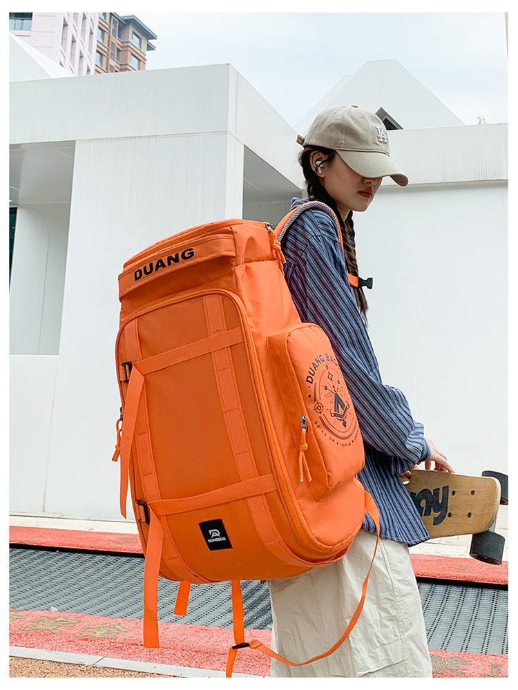 Gift Large Capacity Outdoor Backpack Black Yellow Travel Bag For Men Women Adjustable Strap Laptop Compartment Trolley Sleeve Water-Resistant Nylon Material Street Style for School Outdoor Travel Vacation and Going Out Hand Wash Only