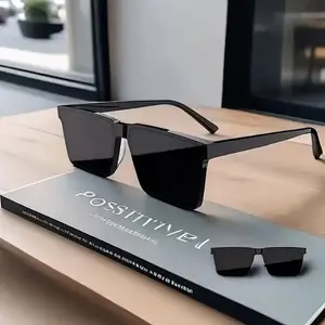 Simple TR-Frame Sunglasses, 1 Pair Trendy Casual Sunglasses for Travel Use, Fashion Accessories for Outdoor Sports, Modern Frame Sunglasses, Trendy Square Sunglasses, Square Framed Sunglasses