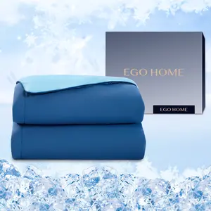 Dual-sided Comforter for Hot Sleepers, All-Season Lightweight Ice Blanket to Quickly Cool Down While Stay Warm All Night，Heat Dispense Quilt Duvet