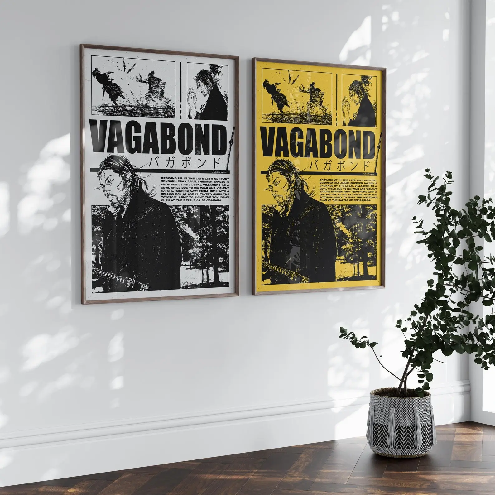 Vagabond Anime Poster Unframed - Miyamoto Musashi Manga Decor - Japanese Manga Aesthetic Panels - Gift for Anime Fans - Retro Anime Wall Art