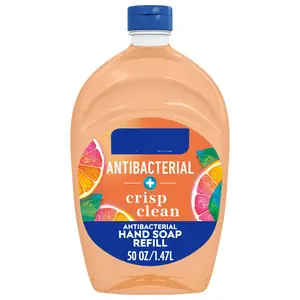 Antibacterial Liquid Refill - Crisp Clean Hand Soap 50 Fluid Ounce Bottle, 1.47L