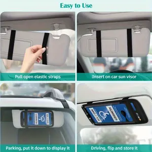 1PC Car Sunshade Indicator Sign Storage Bag - Black Stop Sign Protector, Safe Card Storage, Easy to View, Accessories Only, Accessible Accessories | Stylish Black Design | Safe Card Holder, Car Sunshade Installation, Car Storage Organizer