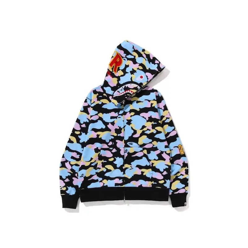 BAPE New Multi Camo 2nd Shark Full Zip Hoodie Black (men) by StockX