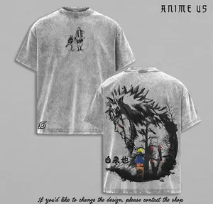 Master Jiraiya x Naruto Vintage Wash T-Shirt Anime Manga Graphic Tee, Heavyweight Streetwear, Japanese Anime Gift , Naruto Merch