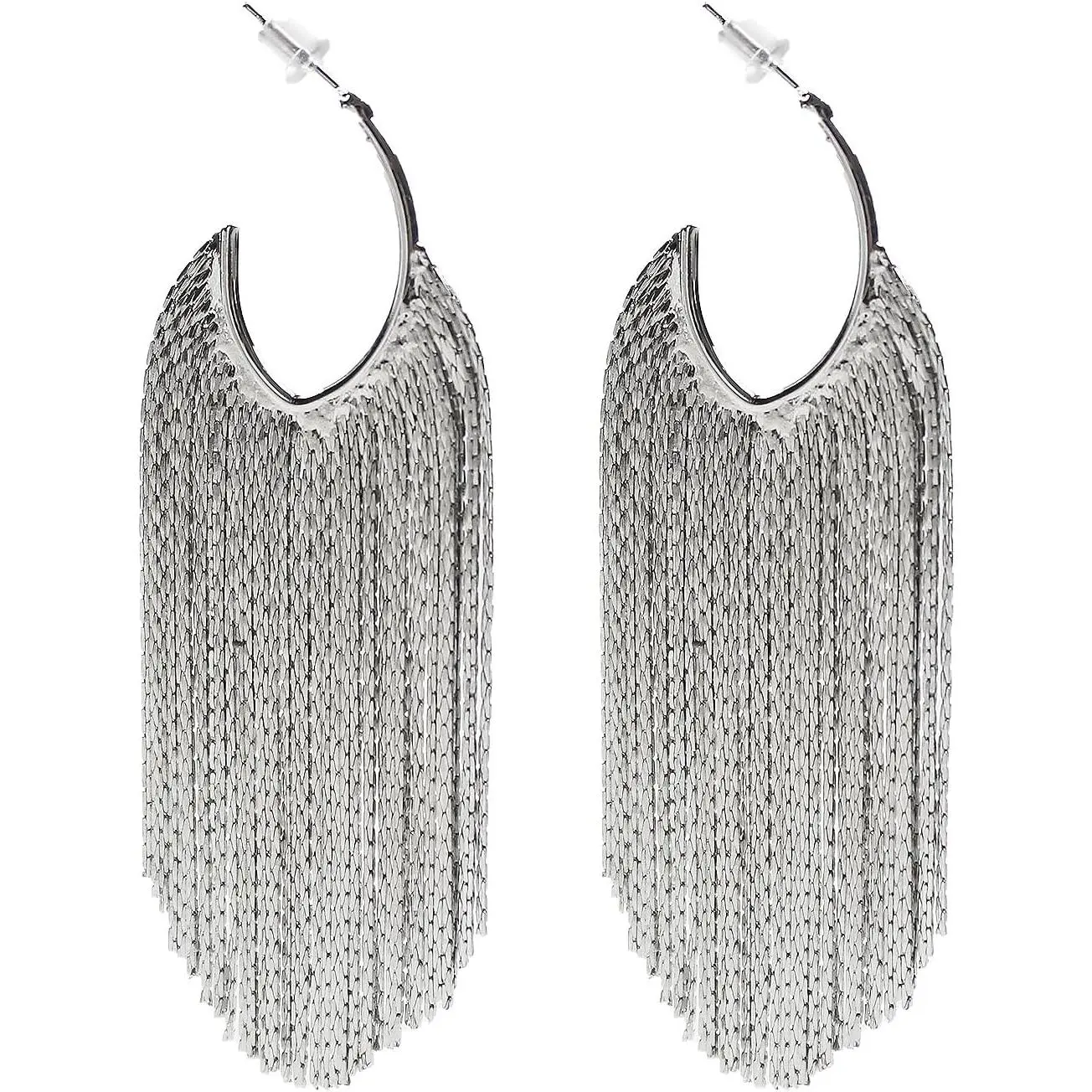 Boho Linear Tassel Drop Dangling Earrings For Women,Long Formal Country Bohemian Fringe Chain Chandelier Prom Statement Trendy Earrings For Party Prom