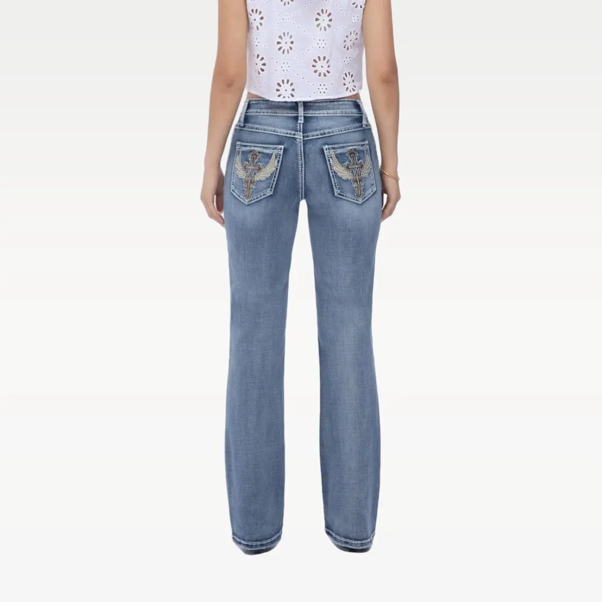 Morgan BlueMoment Stretchy Bootcut Jeans Western Cowgirls Mid