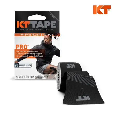 Professional Grade Cotton Kinesiology Sports Tape - 20 Pre Cut, 10 Inches Long, 2 Inches Wide Strips, Dermatologist-Tested Skin-Friendly, Bold Neutral Elastic, Water-Resistant, Quick-Dry Muscle Support for Knee, Shoulder Athletic Recovery