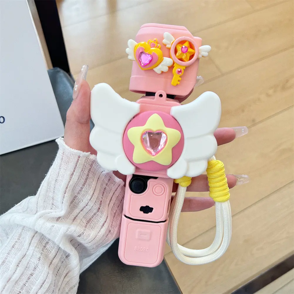 Luxury Cute Whimsical Cartoon Silicone Camera Case, DIY Handheld Gimbal Protector, Fits Dji Pocket 3/4, with Wrist Strap, Anti-Drop, Ultra-Thin, Lightweight, Accessories