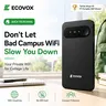 ECOVOX 2026 Plastic Portable Wireless WiFi Hotspot - 4G LTE, 802.11a, Single-Band, USB, 3C Digital Accessory, No SIM/Contract, Pay-as-You-Go Data, Free 1GB Data, Connect 9 Devices, Simple Design, International Use for Students