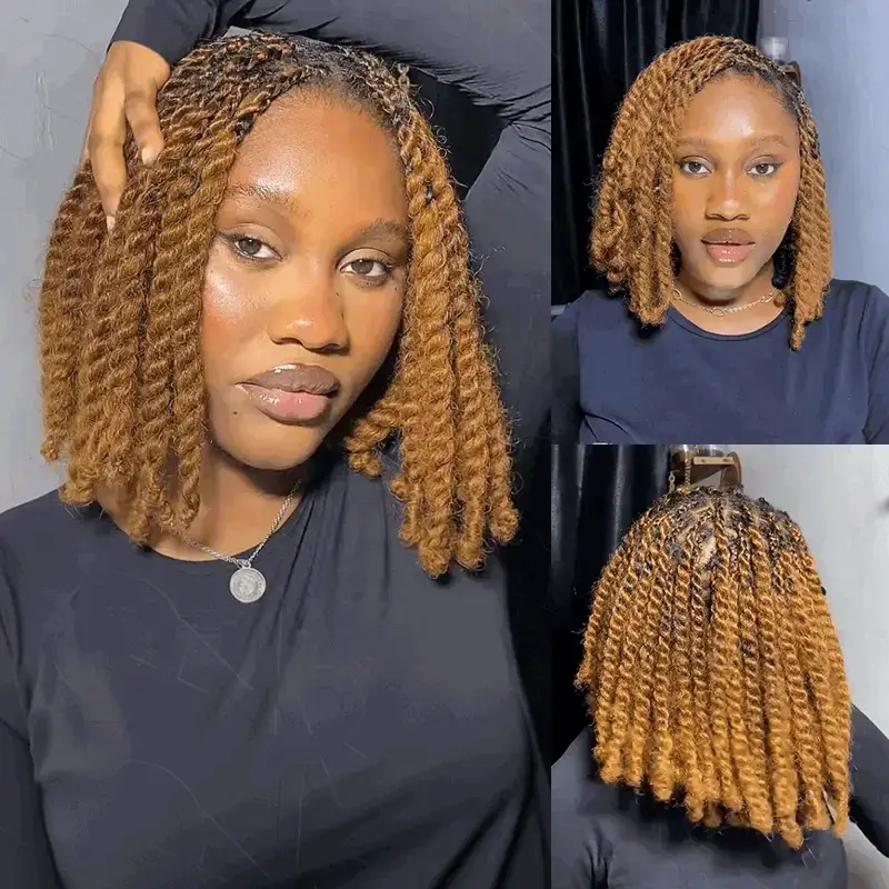QVR Honey Blonde Color Afro kinky Bulk Hair Extensions For Braiding Dreadlock Human Hair