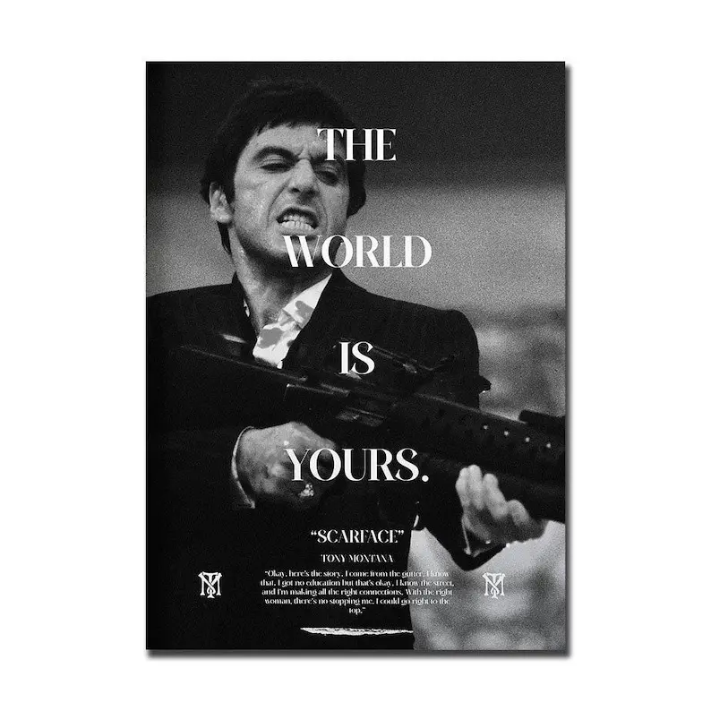 Scarface The World is Yours Classic Movie Posters unframed  and Prints Tony Painting Wall Art for Living Room Home Decor Art Decoration Artistic
