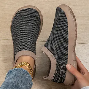 Women's Extra Wide Fit Pink Knit Sneakers - Roomy Toe Box with Arch Support for Comfort Walking, Year-Round Wide Width Shoes for Women​