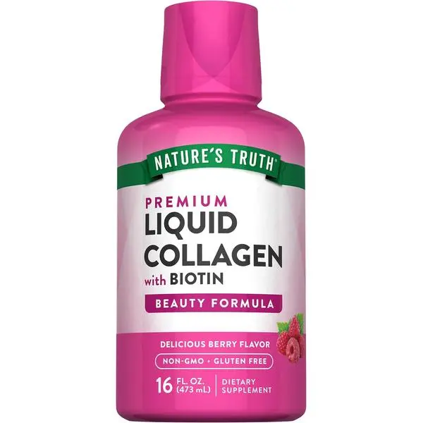 Nature's Truth Liquid Collagen | 16 oz | with Biotin | Beauty Formula | Berry Flavor | Non-GMO & Gluten Free Supplement