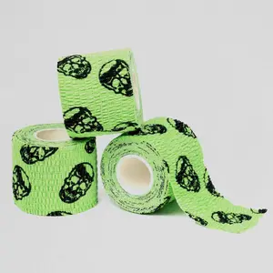 Gymreapers Skull Tape - Neon Green, 3-Pack of 5 Yards per Roll, Heavy-duty Woven Adhesive, Premium Quality Sports Tape for Weight Lifting, Rock Climbing, WODs & Gymnastics, Essential Accessory for Intense Activities
