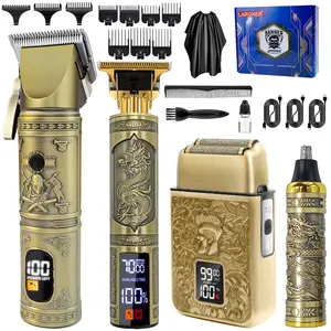 Professional Largner Hair Clippers for Men, Multifunctional Hair Trimmer, Cordless Beard Trimmer Kit, Electric Shaver with LED Display, Ideal for Barbershop Use