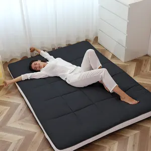 【Summervibes】 Lilypelle Japanese Futon Mattress, 3.5”/4“ Foldable Tatami Sleeping Pad, Portable Roll-Up Floor Lounger Bed for Adult & Child, All-Season Use, Dormitory Floor Mattress Pad