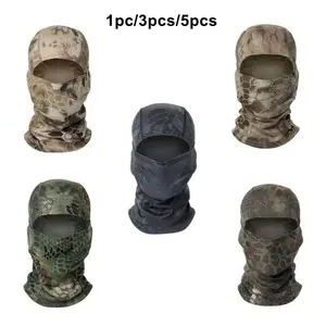 Balaclava Face Mask 5 Pack for Motorcycle Cycling, Outdoor Sports Headwear with Sun Protection, Breathable Dustproof Camouflage Balaclava Neck Gaiter for Men