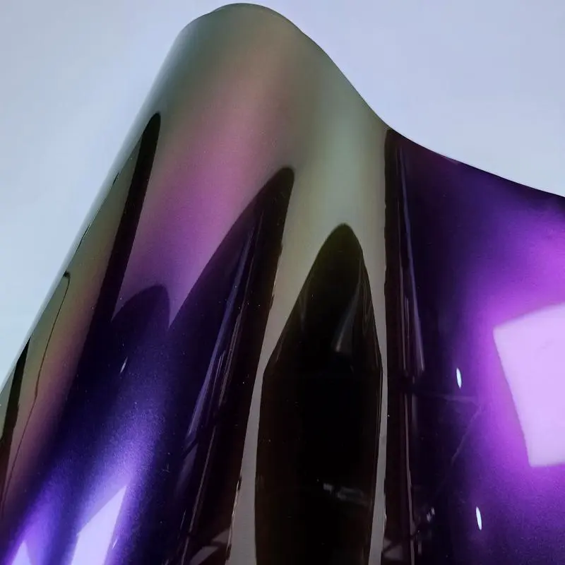 High Glossy PET Magic Colored Purple vinyl wrap film Motorcycle Stickers Chameleon midnight purple vinyl wrap Car Accessories