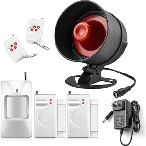 System Indoor Outdoor Weather-Proof Siren Window Door Sensors Motion Sensor  with Remote Control  DIY,  House Hotel Garage Shop Burglar Door , NO WIFI/GSM/APP