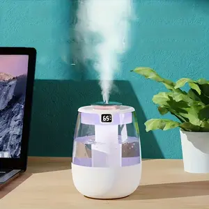Large Capacity Air Humidifier for Home Bedroom Office, Portable High Mist Output Desktop Humidifier, Quiet Digital Display Dual Spray