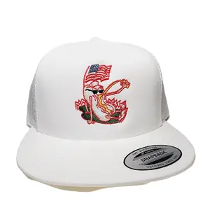 Hotdog Golfer Direct Embroidered Mesh Adjustable Flat Bill Trucker Hat Cap