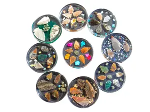 Handmade Resin Coasters Set – Arrowhead Design, Decorative Drink Coasters, Colorful Epoxy Coasters for Coffee Table & Home Decor (3.75–4 Inch)