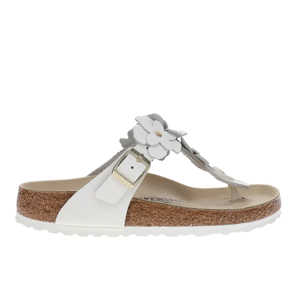 BIRKENSTOCK Womens Gizeh Flowers Leather Footbed Casual Sandals Casual - White