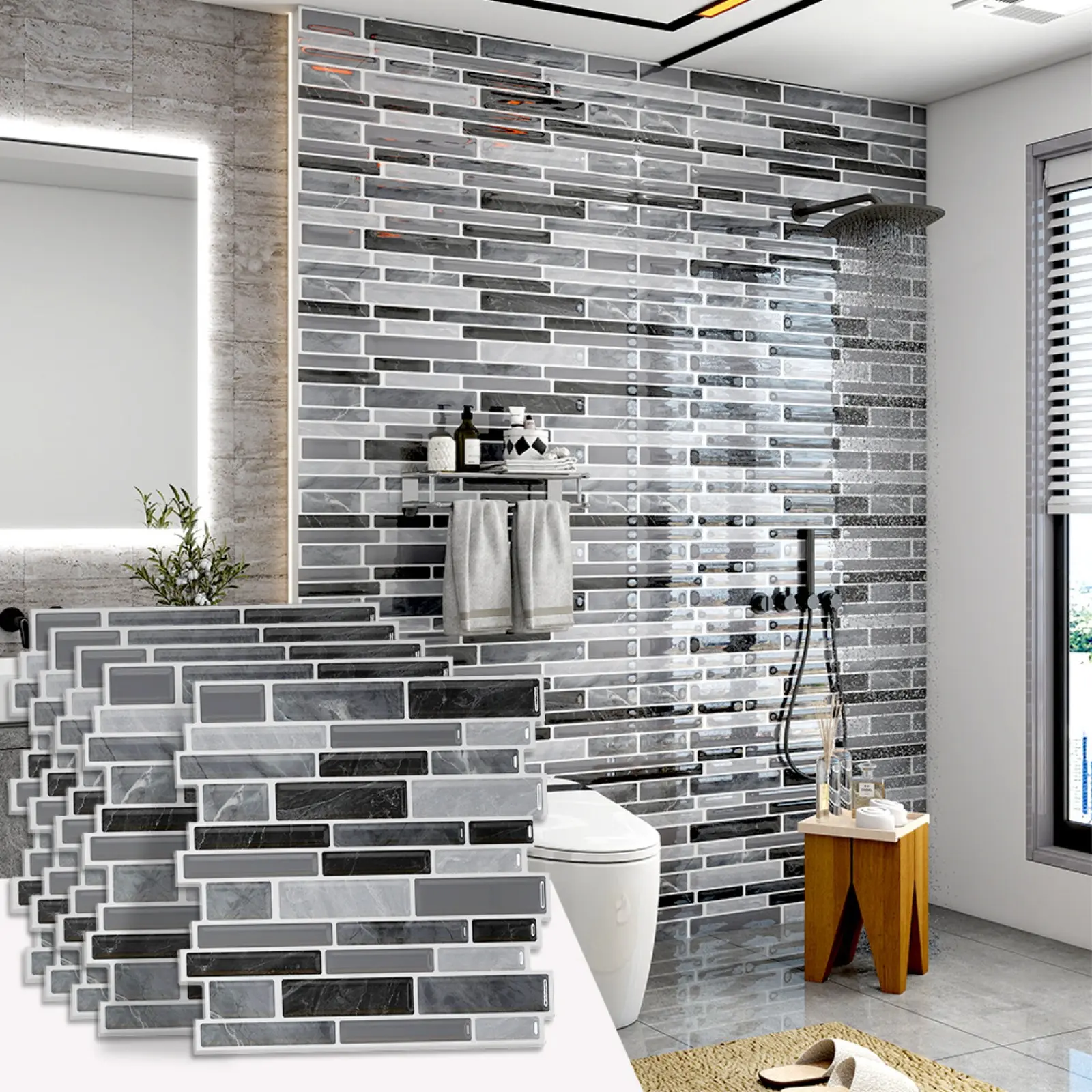 20/40PCS Smooth Thickened Vinyl Peel and Stick Backsplash Tiles, 12"x12" Self-Adhesive & Cuttable Wall Stickers for Kitchen and Bathroom, DIY Home Decor, Decorative Decals, Rental-Friendly Design