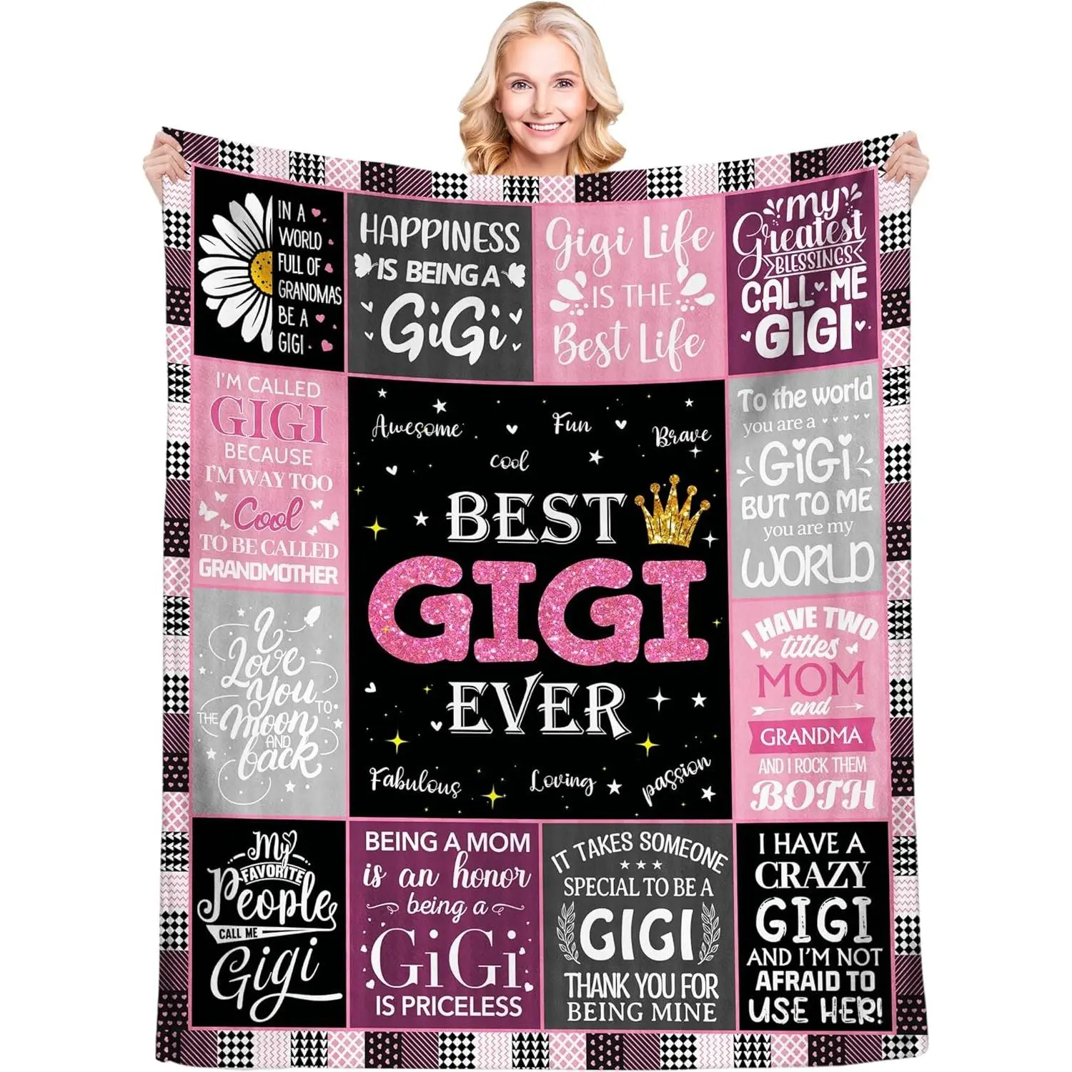 Gigi Gifts for Mothers Day, Gigi GiftsThrow Blanket, Birthday Gifts for Gigi from Grandkids, Gigi Gifts for Grandma, Present for Gigi from Grandchildren, Gigi Mothers Day Blanket Gifts