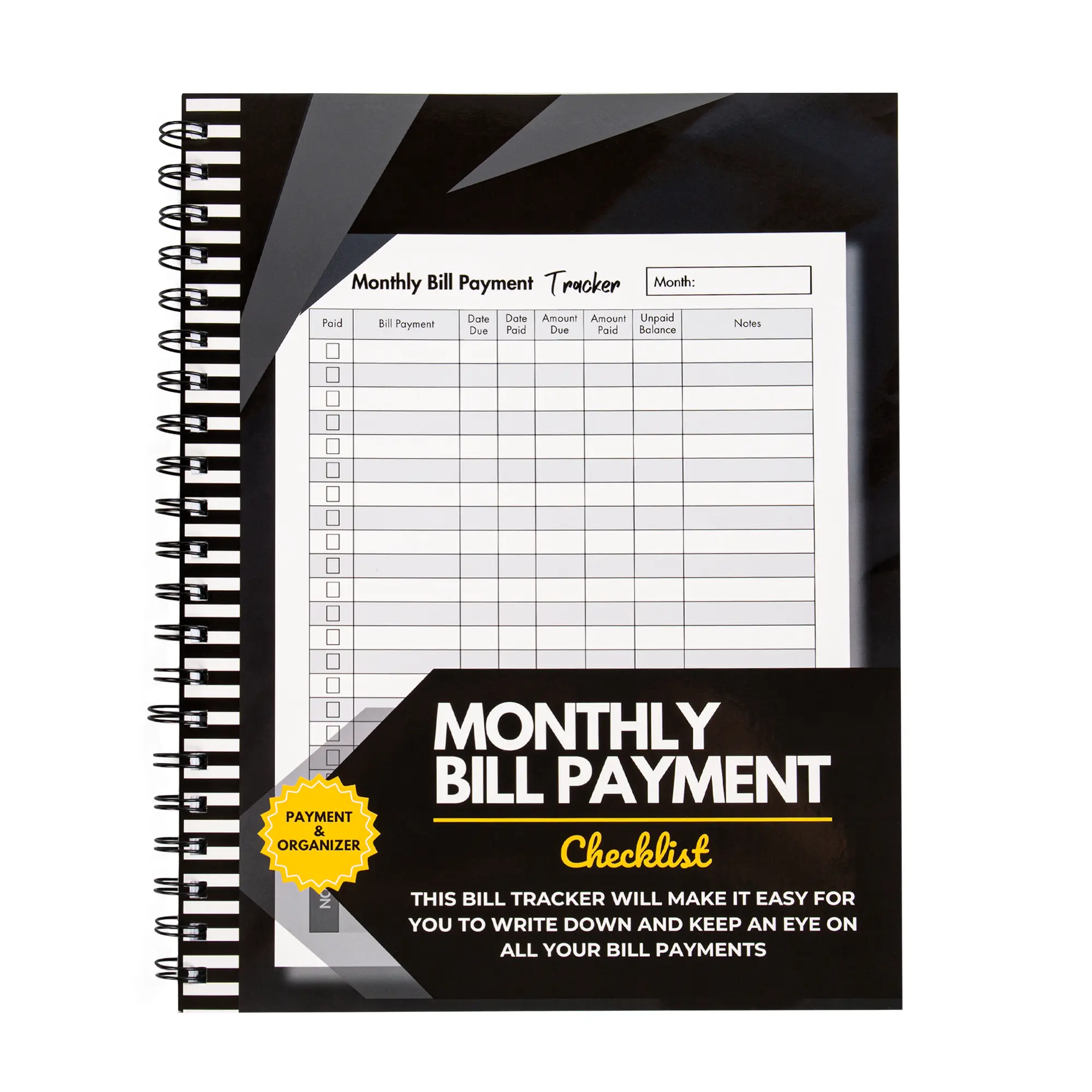 Efficient Finance Organizer Notebook Monthly Bill Payment Tracker 8.5x11 Inch 108 Pages Premium Paper Money Management Checklist for Personal & Professional Use