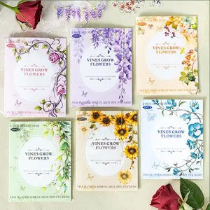 Flower Pattern Sticker, 20pcs/bag Waterproof Self Adhesive Decorative Sticker, DIY Decals for Water Bottle, Laptop, Scrapbooking, Journal Making