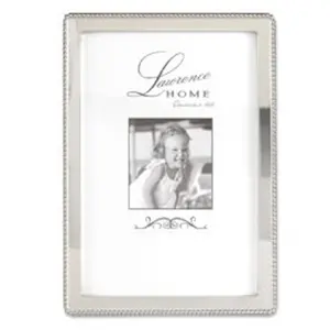 212 MAIN Heavyweight High-Quality Traditional Classic Rectangle Metal Bead Photo Frame, 4x6 in. Rectangular Metal Frame with Glass Border, Home Decor Accent